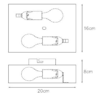 Lucide 12219/02/31 - Wandleuchte OVALIS 2xE14/9W/230V