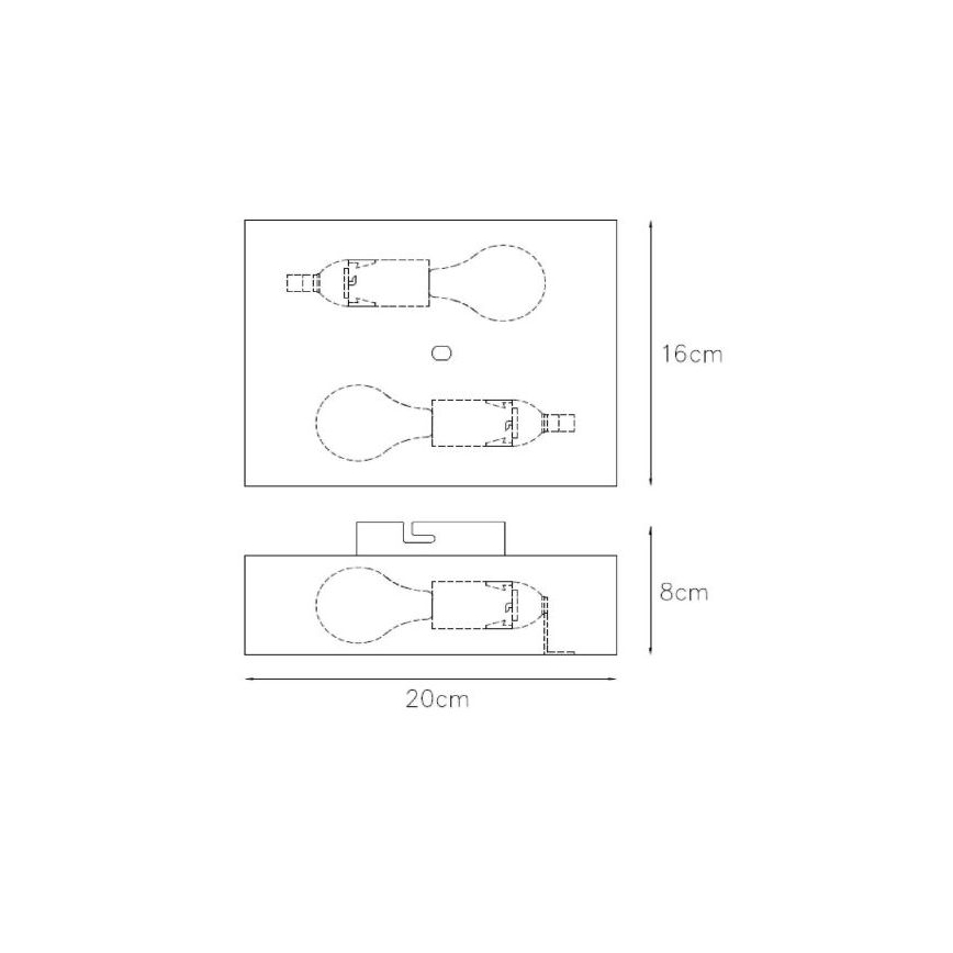 Lucide 12219/02/31 - Wandleuchte OVALIS 2xE14/9W/230V
