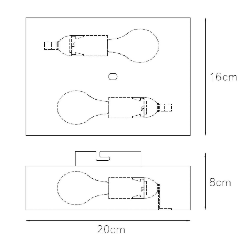 Lucide 12222/02/30 - Applique OVALIS 2xE14/9W/230V
