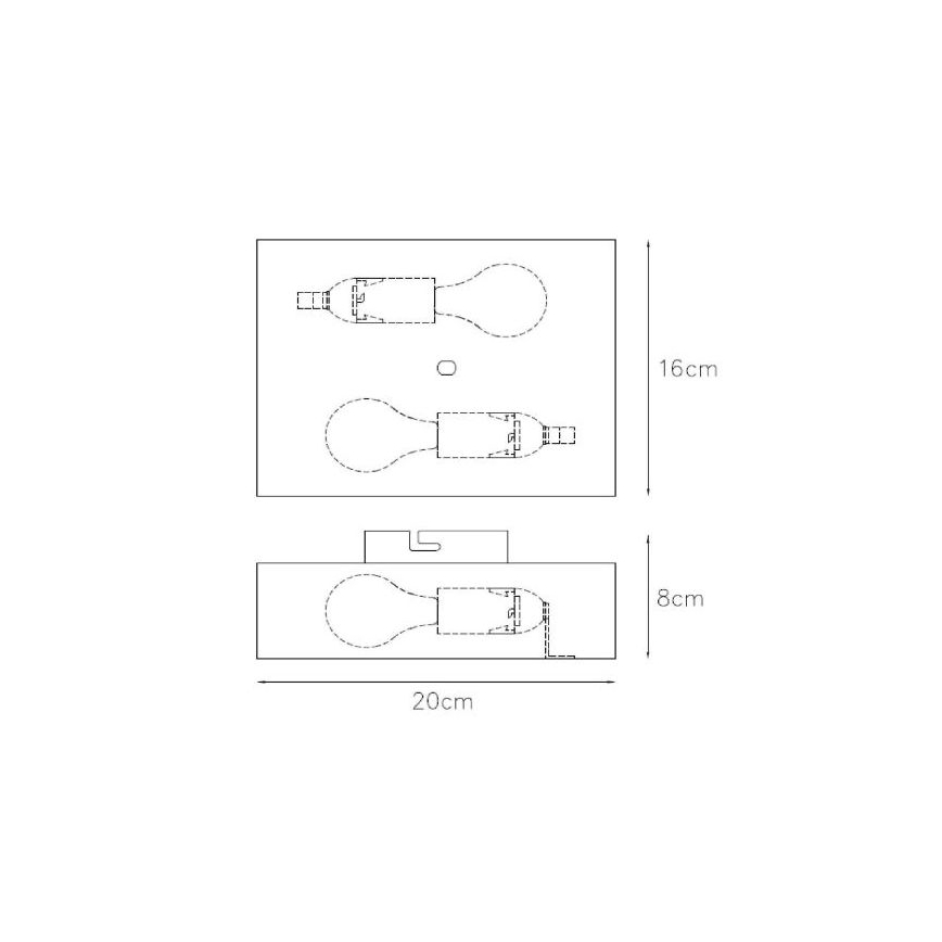 Lucide 12222/02/30 - Applique OVALIS 2xE14/9W/230V