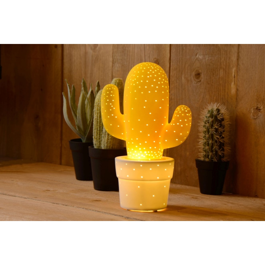 Lucide 13513/01/34 - Lampada da tavolo CACTUS 1xE14/40W/230V giallo