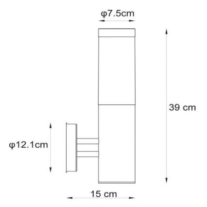 Lucide 14863/01/12 - Aussen Wandleuchte KIBO 1xE27/20W/230V