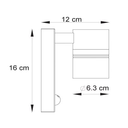 Lucide 14866/05/30 - LED-Außenleuchte mit Sensor ARNE-LED 1xGU10/5W/230V IP44