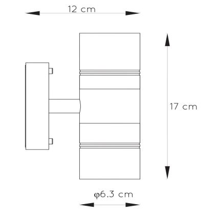 Lucide 14867/11/30 - Applique a LED da esterno ARNE-LED 2xGU10/5W/230V