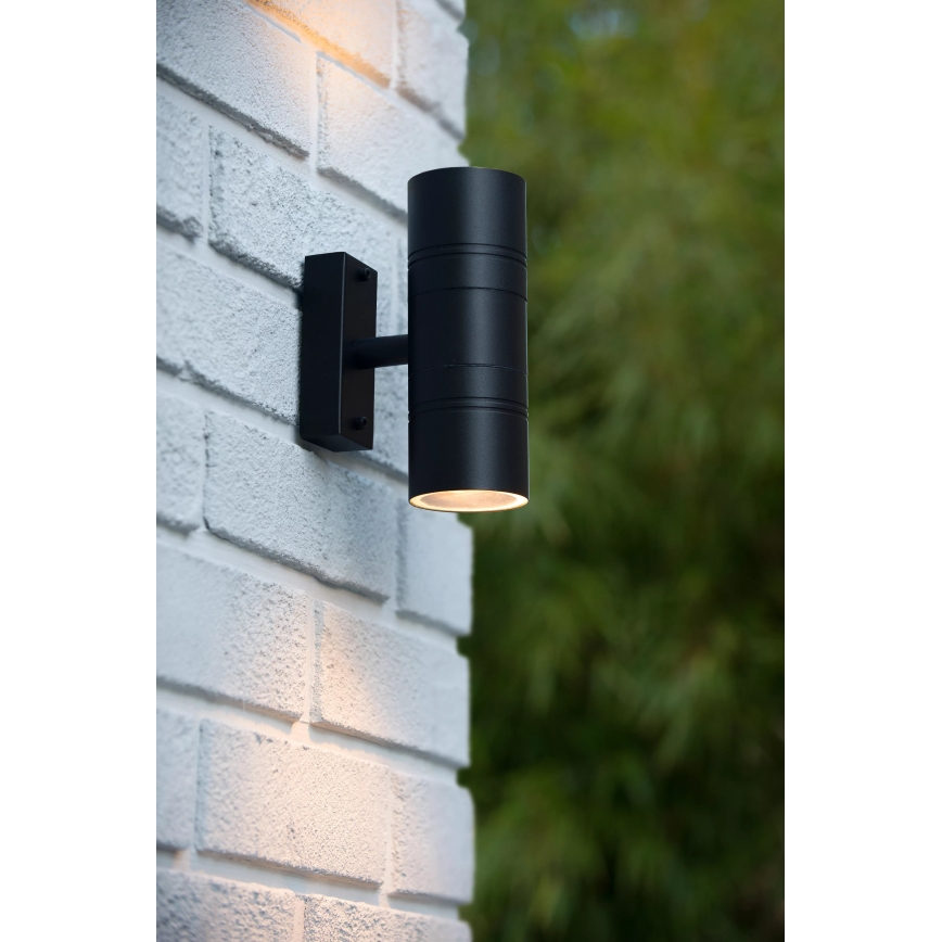 Lucide 14867/11/30 - LED Auβen-Wandbeleuchtung ARNE-LED 2xGU10/5W/230V schwarz