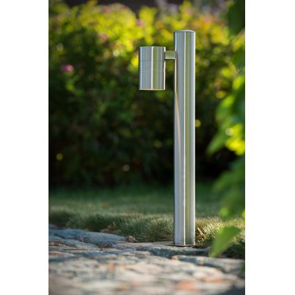 Lucide 14867/49/12 - Lampadaire LED extérieur ARNE-LED 1xGU10/5W/230V Chrome mat IP44