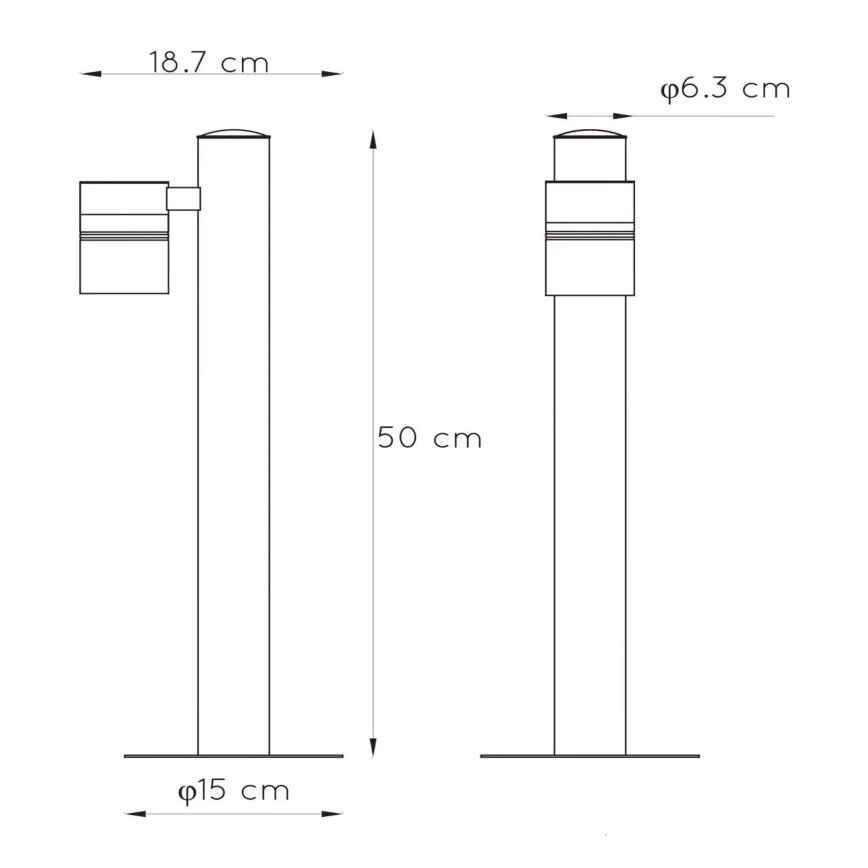 Lucide 14867/49/30 - Lampadaire LED extérieur ARNE-LED 1xGU10/5W/230V noir IP44
