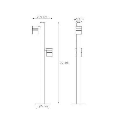 Lucide 14867/98/30 - LED Aussenlampe ARNE-LED 2xGU10/5W/230V