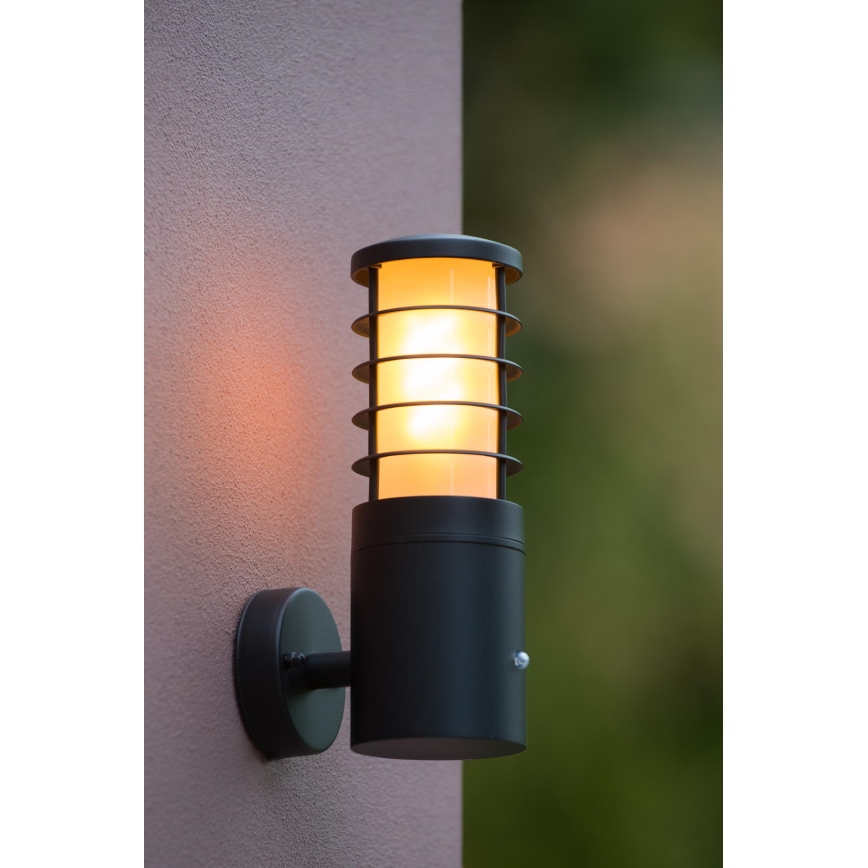 Lucide 14871/01/30 - Applique da esterno con sensore SOLID 1xE27/60W/230V IP54
