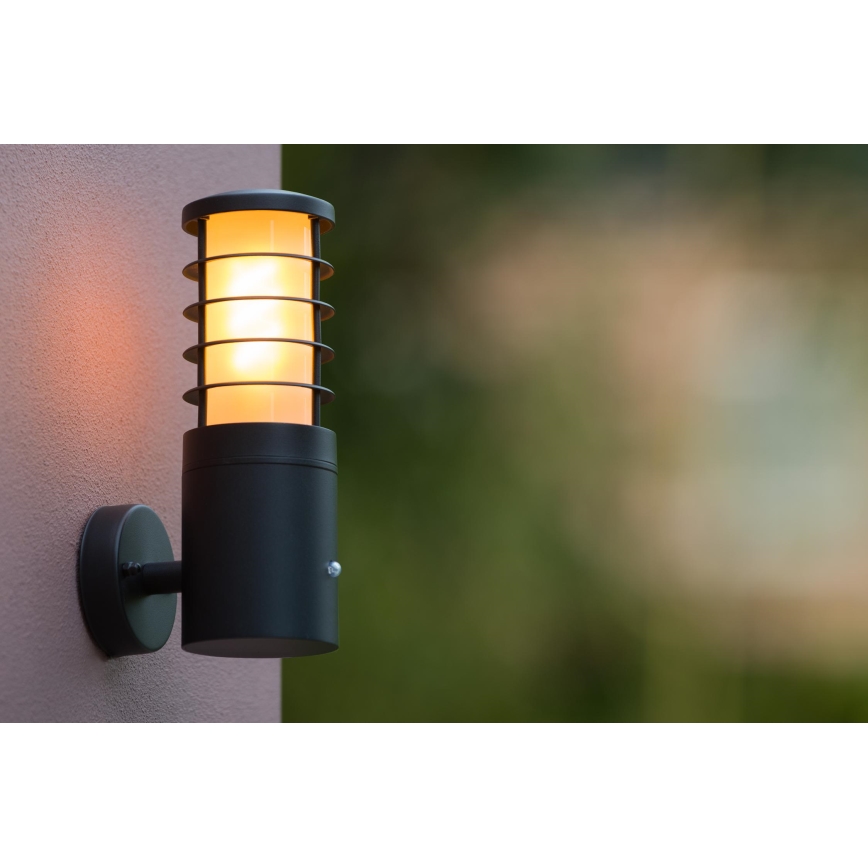 Lucide 14871/01/30 - Applique da esterno con sensore SOLID 1xE27/60W/230V IP54
