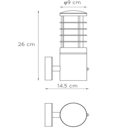 Lucide 14871/01/30 - Applique da esterno con sensore SOLID 1xE27/60W/230V IP54