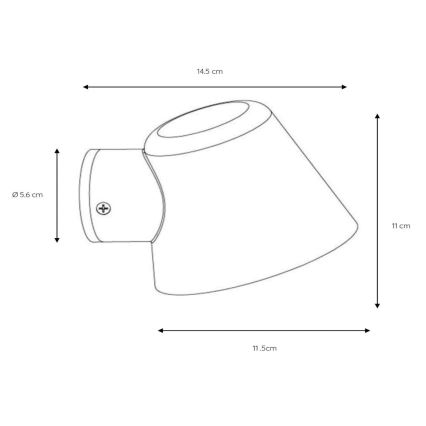 Lucide 14881/05/30 - Applique murale LED extérieure DINGO 1xGU10/5W/230V IP44