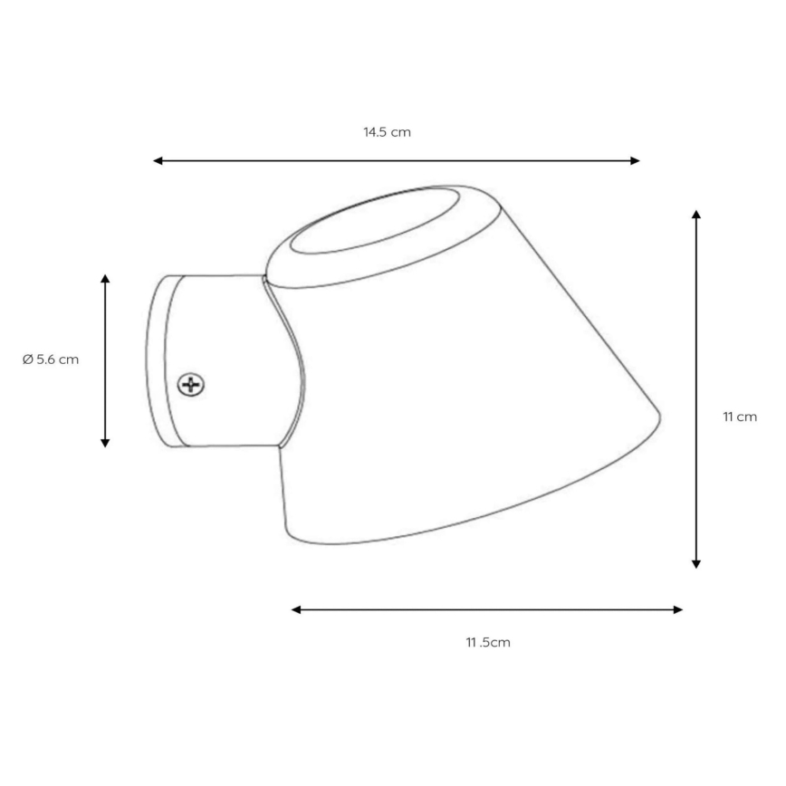 Lucide 14881/05/30 - Applique murale LED extérieure DINGO 1xGU10/5W/230V IP44