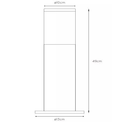 Lucide 14899/50/12 - Außenleuchte FEDOR 1xE27/40W/230V IP44 49 cm matt Chrom