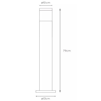 Lucide 14899/80/12 - Außenleuchte FEDOR 1xE27/40W/230V IP44 79 cm matt Chrom