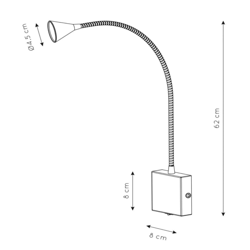 Lucide 18293/03/30 - Kleine und flexible LED-Leuchte BUDDY LED/3W/230V schwarz