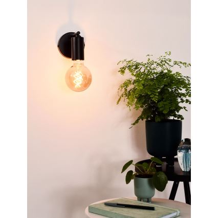 Lucide 21221/01/30 - Wandleuchte LEANNE 1xE27/40W/230V schwarz