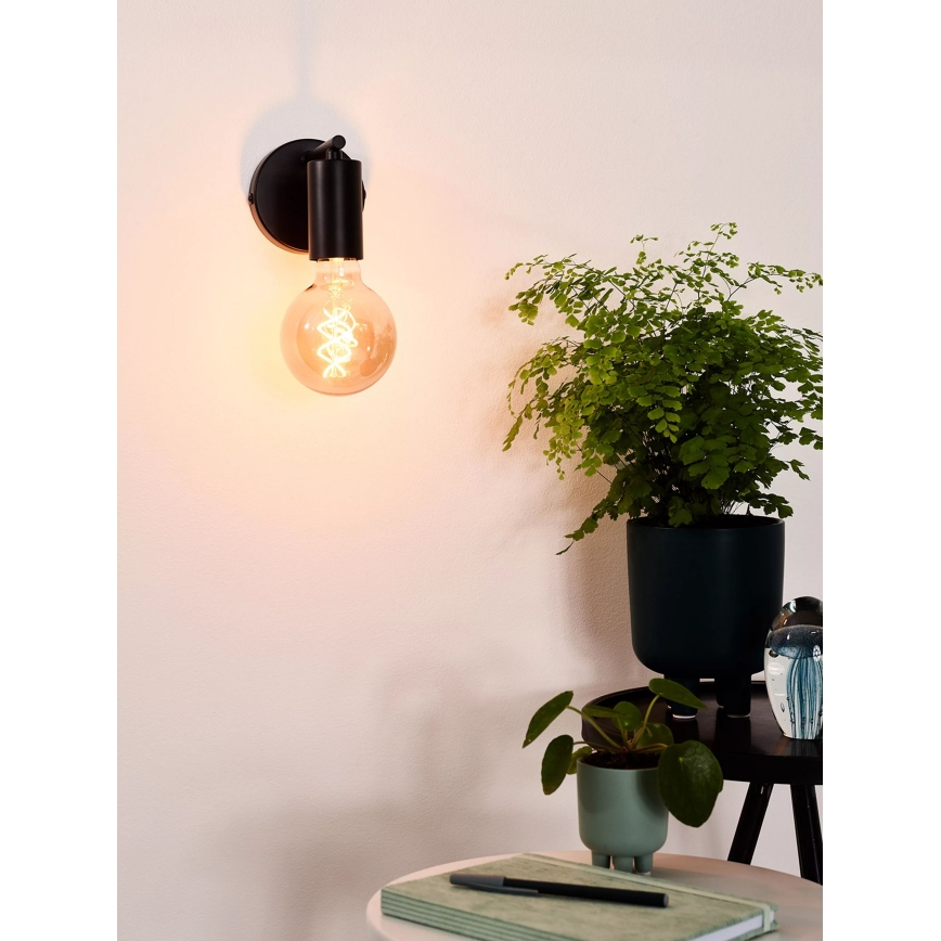 Lucide 21221/01/30 - Wandleuchte LEANNE 1xE27/40W/230V schwarz