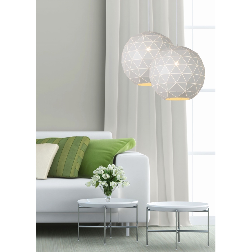 Lucide 21409/40/31 - Lampada a sospensione OTONA 1xE27/60W/230V bianco