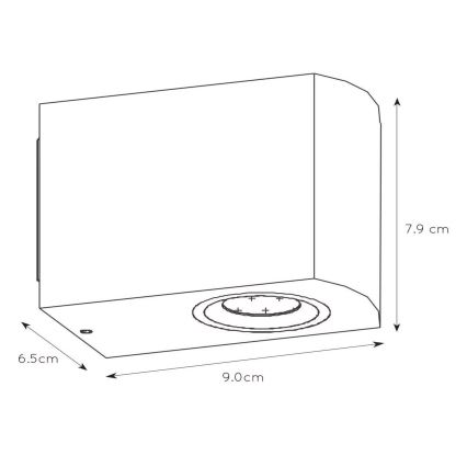 Lucide 22861/05/30 - Applique murale LED extérieure à intensité variable ZORA 1xGU10/5W/230V IP44