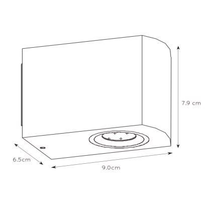 Lucide 22861/05/31 - Applique murale LED extérieure à intensité variable ZORA 1xGU10/5W/230V IP44