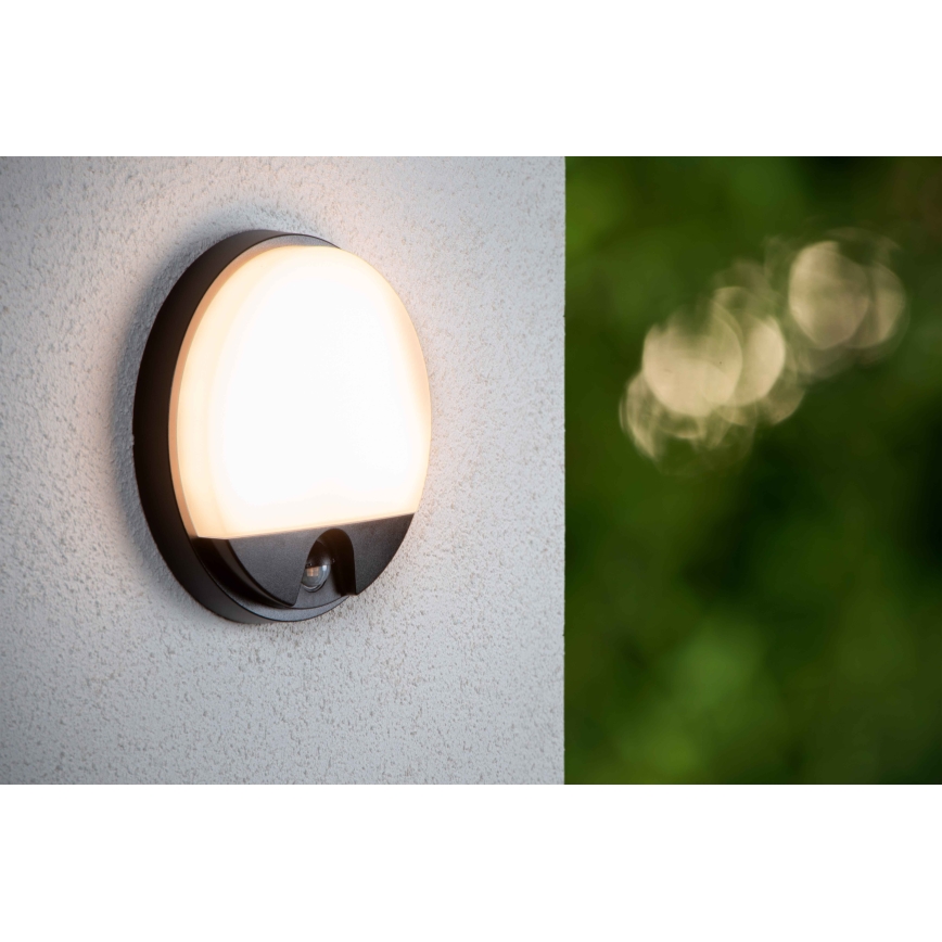 Lucide 22863/10/30 - LED-Outdoor-Wandleuchte mit Sensor HUPS LED/10W/230V IP54 schwarz