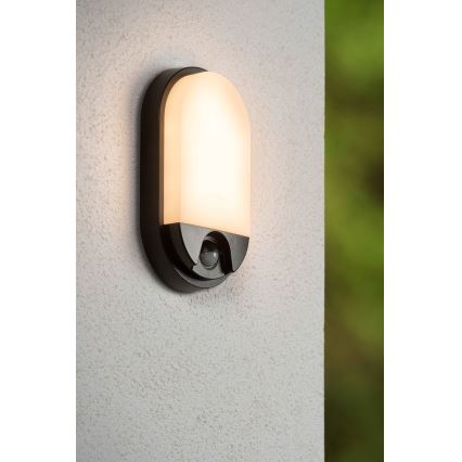 Lucide 22864/10/30 - Applique murale extérieure avec détecteur HUPS LED/10W/230V IP54 noir