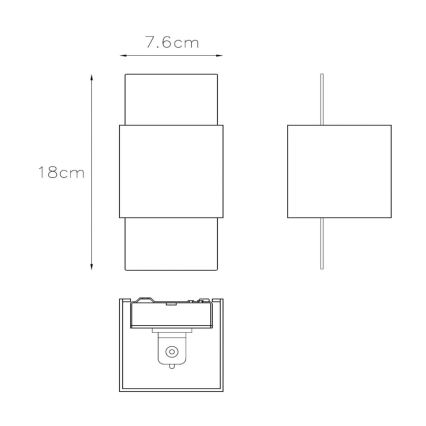 Lucide 23208/31/30 - Applique murale CUBO 1xG9/40W/230V noir