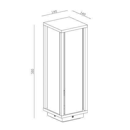 Lucide 27805/50/30 - Außenleuchte LAURENS 1xE27/15W/230V IP54 50 cm schwarz