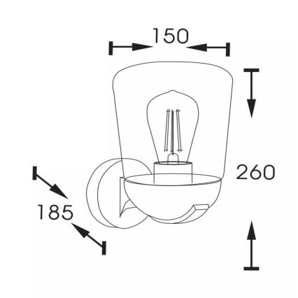 Lucide 27837/01/30 - Applique da esterno TULSA 1xE27/40W/230V IP44 nero