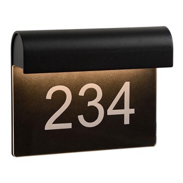 Lucide 27881/06/30 - Numéro de maison THESI LED/6W/230V IP54