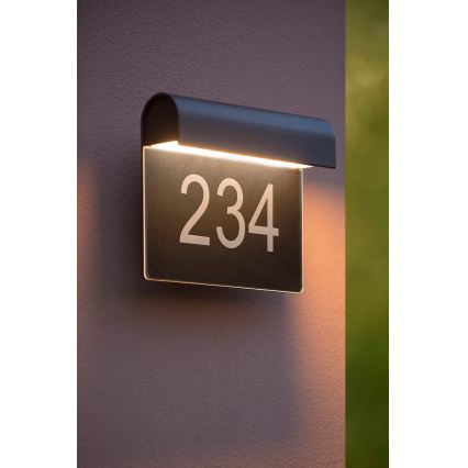 Lucide 27881/06/30 - Numéro de maison THESI LED/6W/230V IP54
