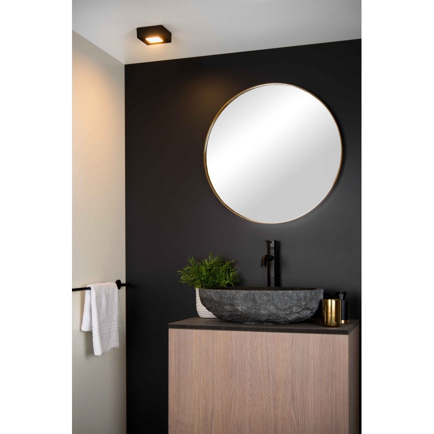 Lucide 28117/11/30 - Plafoniera LED dimmerabile da bagno BRICE LED/8W/230V 10,8x10,8 cm IP44 nero