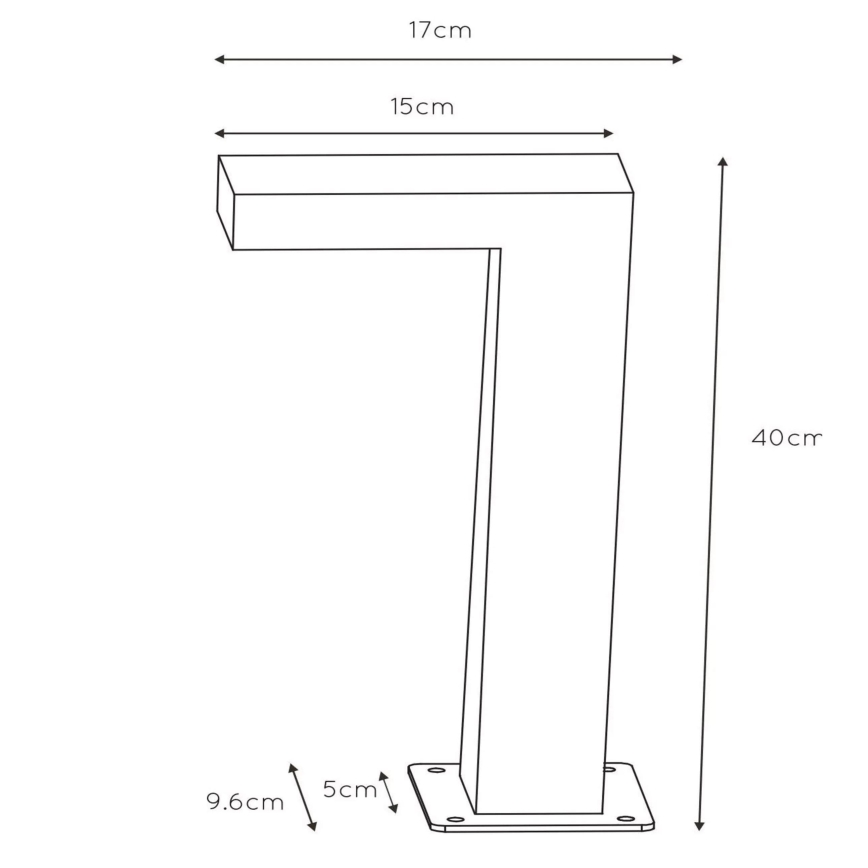 Lucide 28851/40/30 - Lampada LED da esterno TEXAS LED/8W/230V nero 40 cm IP54