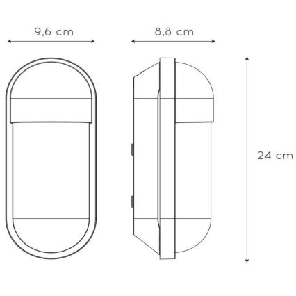 Lucide 29897/01/30 - Applique murale extérieure CAPSULE 1xE27/15W/230V IP54