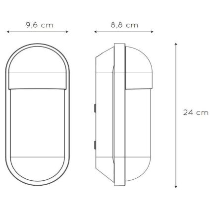 Lucide 29897/01/31 - Applique da esterno CAPSULE 1xE27/15W/230V IP54