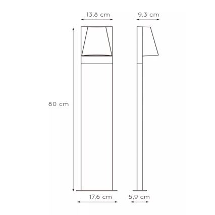 Lucide 29898/80/29 - Außenleuchte LIAM 1xGU10/35W/230V IP44 80 cm anthrazit