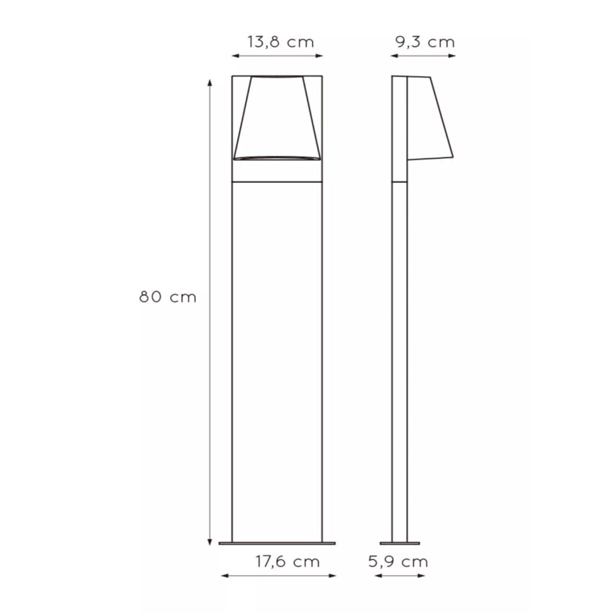Lucide 29898/80/29 - Außenleuchte LIAM 1xGU10/35W/230V IP44 80 cm anthrazit
