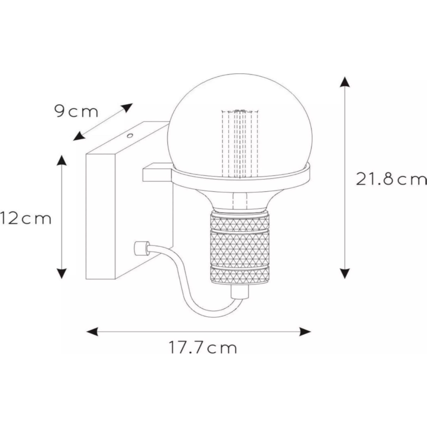 Lucide 30271/01/30 - Wandleuchte OTTELIEN 1xE27/60W/230V schwarz