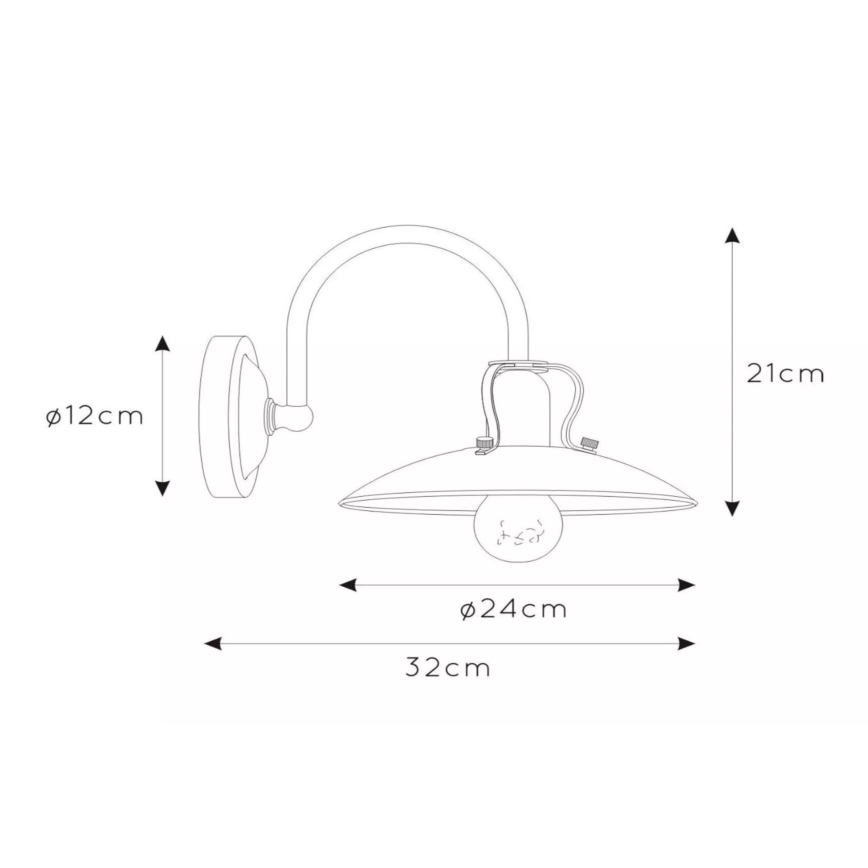 Lucide 30276/01/38 - Applique murale RÖMER 1xE27/60W/230V