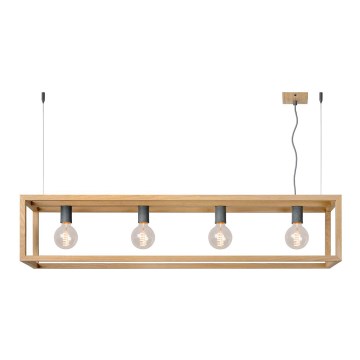 Lucide 31472/04/72 - Lampada a sospensione ORIS 4xE27/60W/230V beige