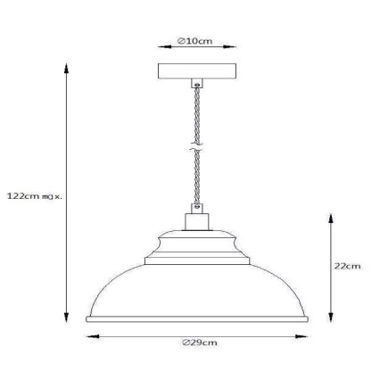 Lucide 34400/29/36 - Hängeleuchte ISLA 1xE14/40W/230V grau