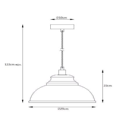 Lucide 34400/29/68 - Hängeleuchte ISLA 1xE14/40W/230V blau