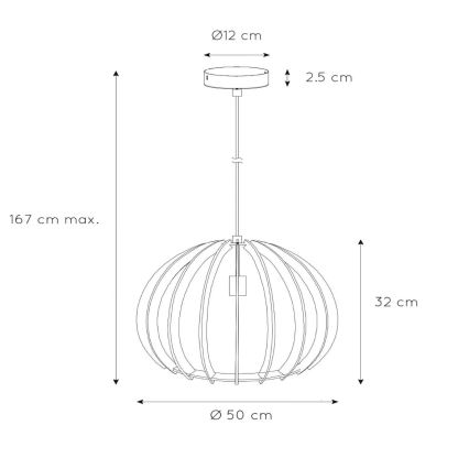 Lucide 34424/50/76 - Lampada a sospensione BOUNDE 1xE27/60W/230V beige 50 cm