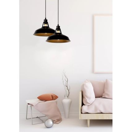 Lucide 43401/31/30 - Lampada a sospensione BRASSY-BIS 1xE27/60W/230V nero