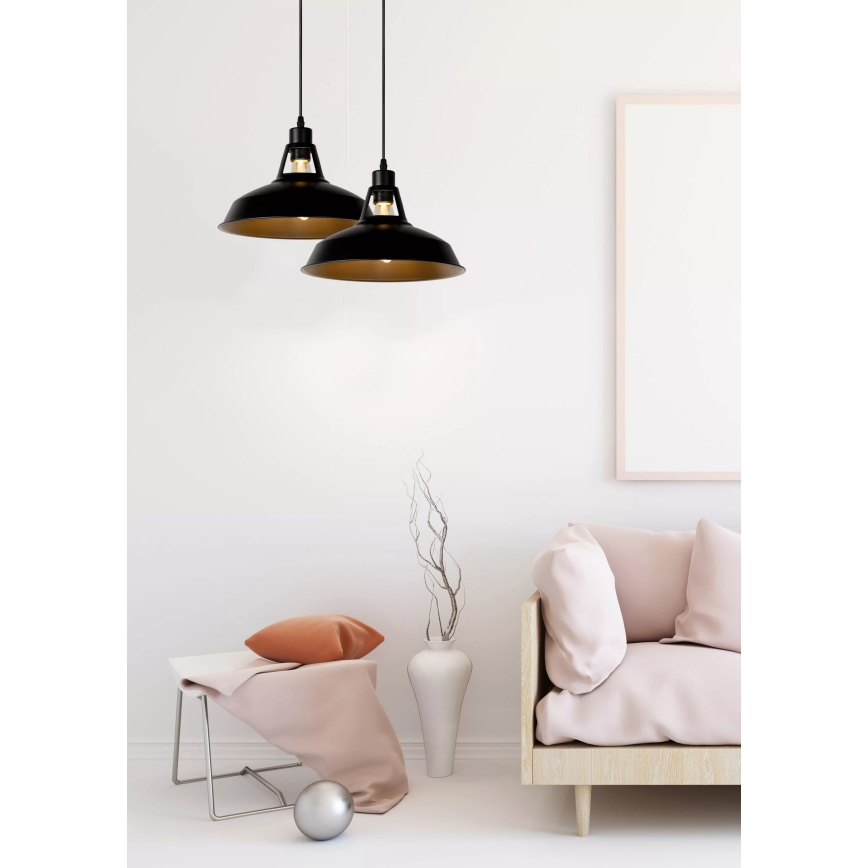 Lucide 43401/31/30 - Lampada a sospensione BRASSY-BIS 1xE27/60W/230V nero