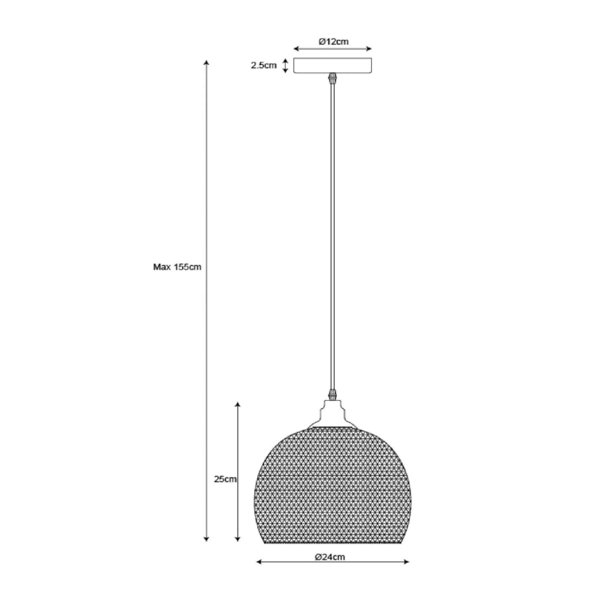 Lucide 43404/22/30 - Hängeleuchte MESH 1xE27/60W/230V 22 cm