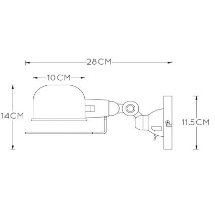Lucide 45252/01/97 - Applique murale HONORE 1xE14/25W/230V/230V