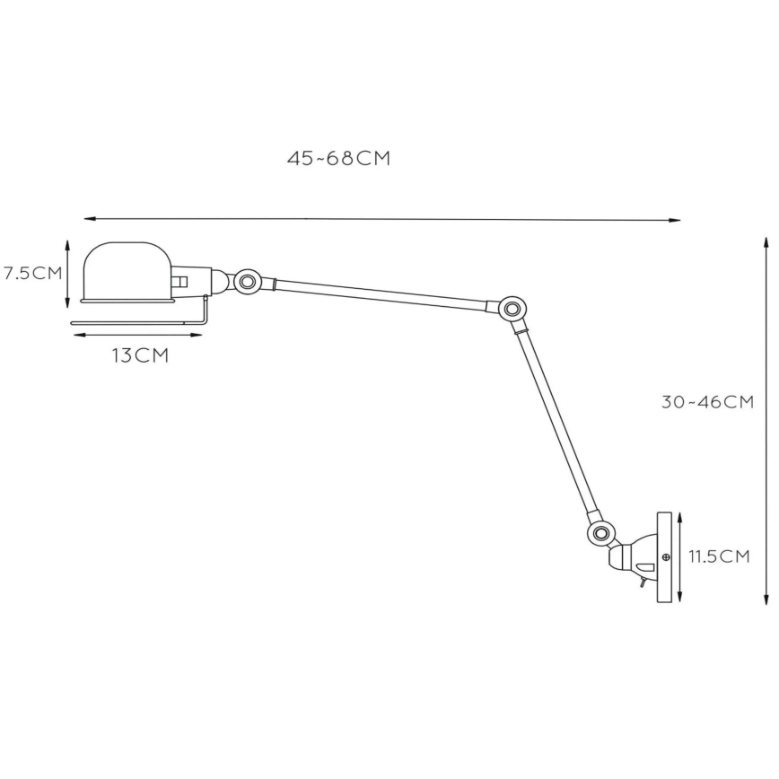 Lucide 45252/11/97 - Wandleuchte HONORE 1xE14/40W/230V