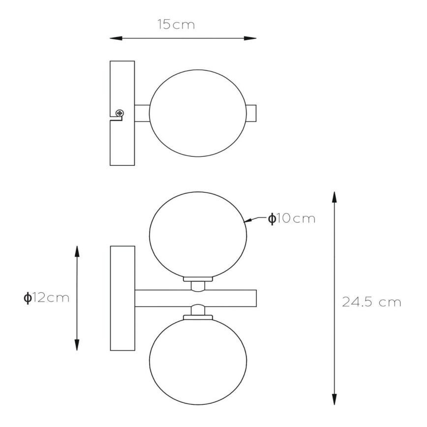 Lucide 45274/02/02 - Applique murale TYCHO 2xG9/28W/230V doré